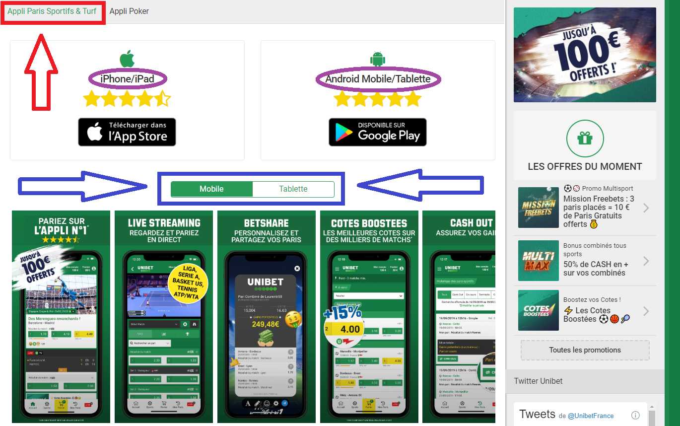 Applis du bookmaker Unibet pour les paris sportifs sur les appareils iOS Applis du bookmaker Unibet pour les paris sportifs sur les appareils iOS