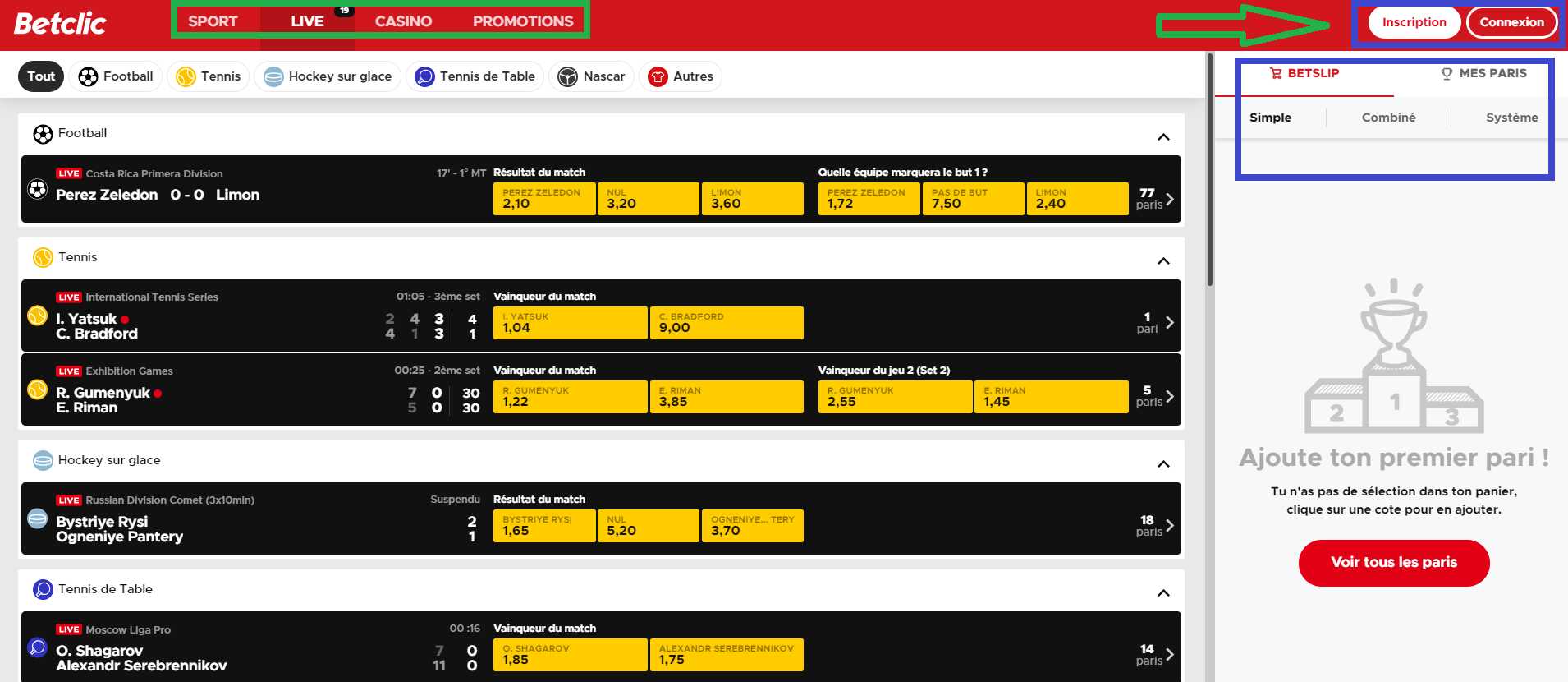 Android – عطاءات المحمول Betclic