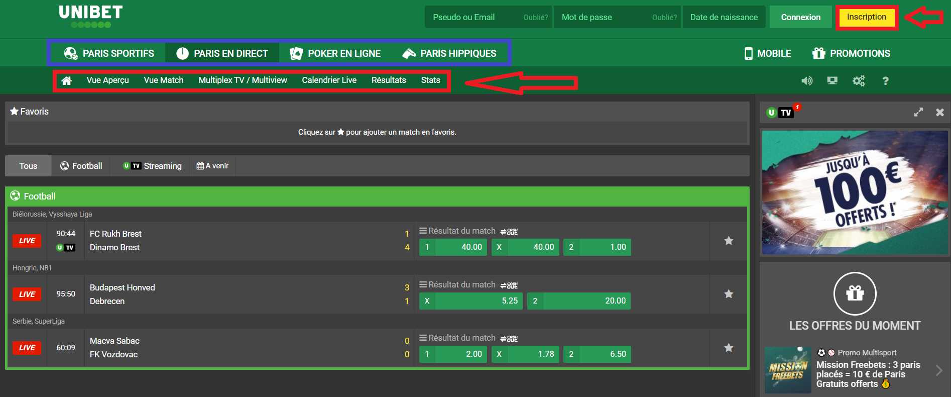unibet bonus bienvenue